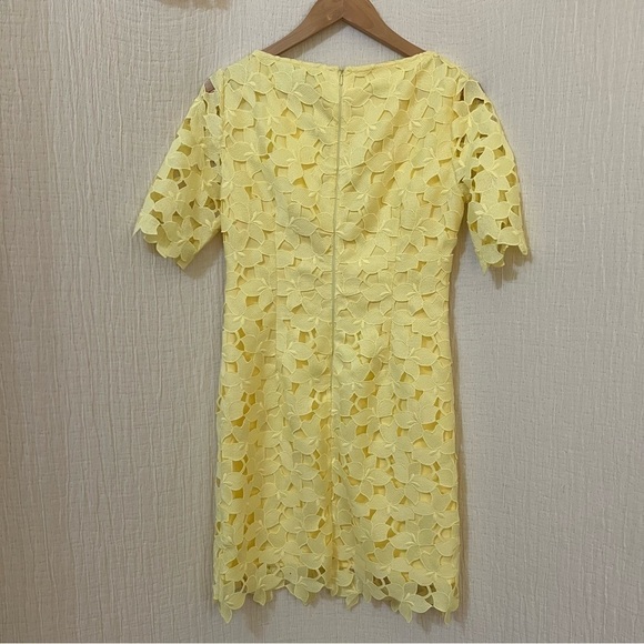 Tahari "Easter Lilly" yellow cut-out dress size 4 Arthur S. Levine - Picture 2 of 5